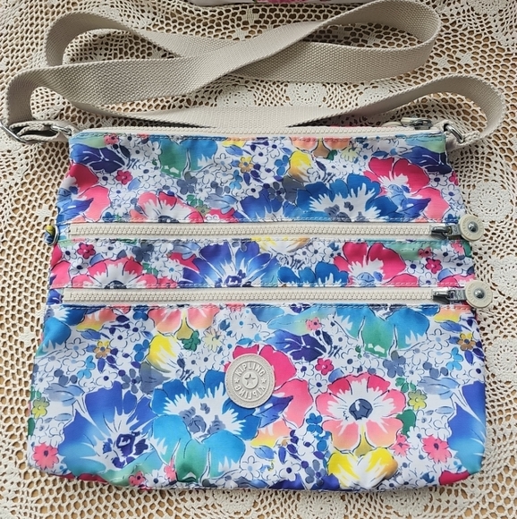 Kipling Handbags - Kipling Alvar Crossbody Indigo/Bloom 4 Zipper